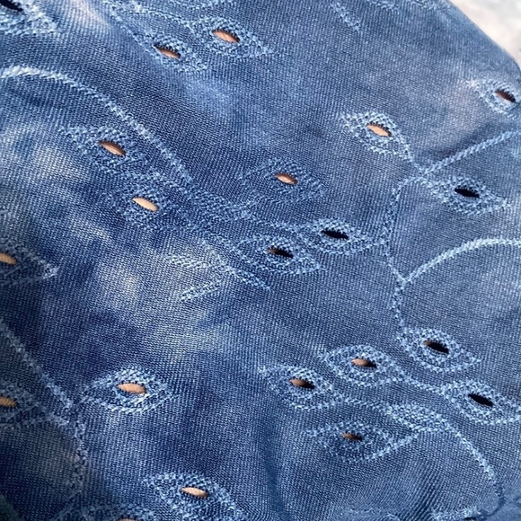 Ruby Rd. Blue Relaxed top with bell sleeves - Picture 3 of 6